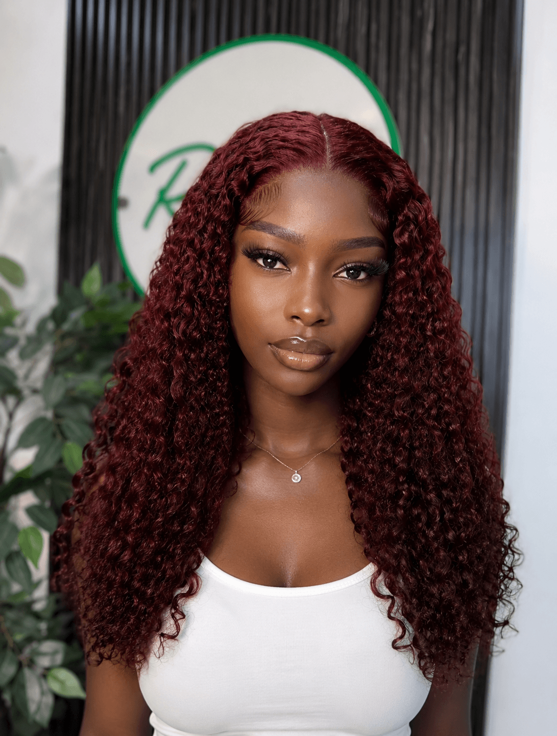 18" Dark Burgundy Pixie Curls Wig - 5x5 Closure